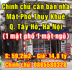 Chính chủ bán nhà mặt phố Thụy Khuê, Quận Tây Hồ, Hà Nội 2304092